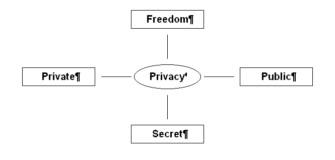 figurative relationship between private, public, freedom and secrecy